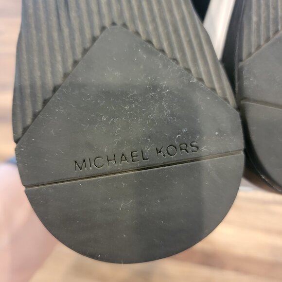 Michael Kors Liv Trainer Wedge Sneakers Black Gunmetal - Picture 15 of 16